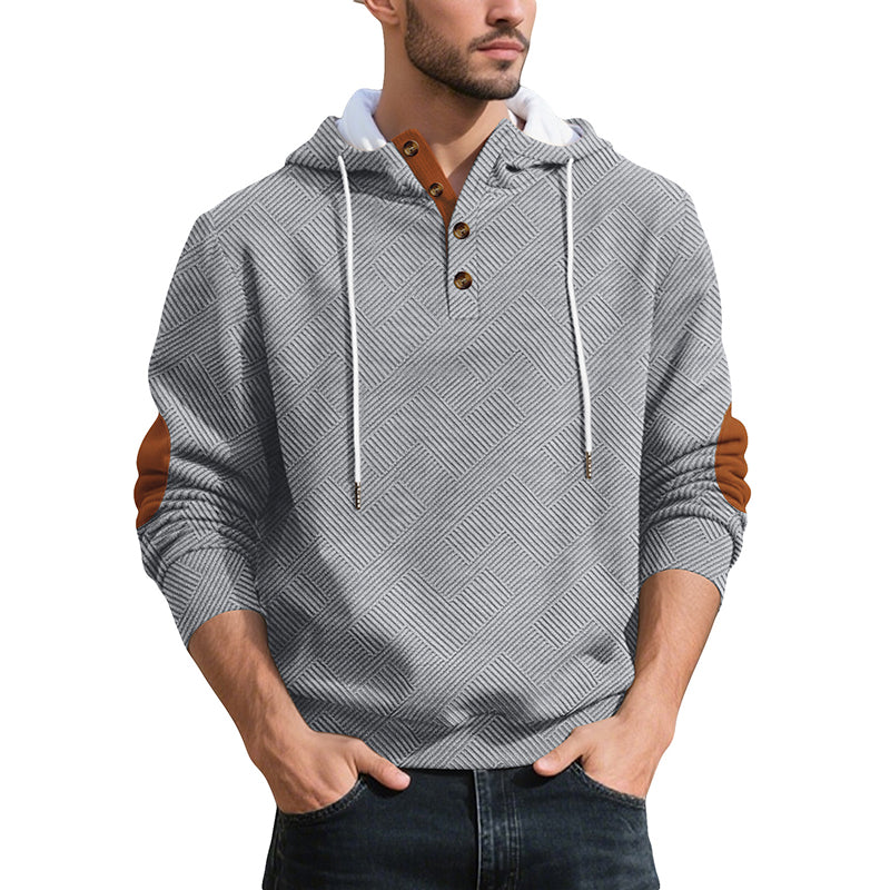 Sweat à capuche décontracté en jacquard pour homme
