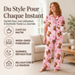Ensemble de pyjama 3 pièces pour femme à motif vache Highland