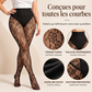 Bas Résille Taille Haute Gainant en Dentelle pour Femme
