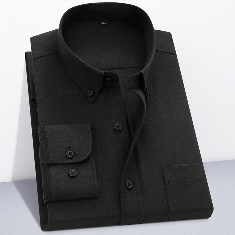 Chemise à manches longues Oxford Textile Pure Color pour hommes🌸2 pcs de 10 % & livraison gratuite🔥