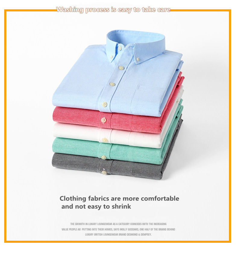 Chemise à manches longues Oxford Textile Pure Color pour hommes🌸2 pcs de 10 % & livraison gratuite🔥