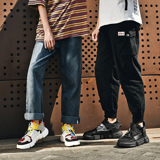 Color blocking streetwear sneaker for couple