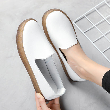 Chaussures pour femmes à semelle souple en cuir véritable