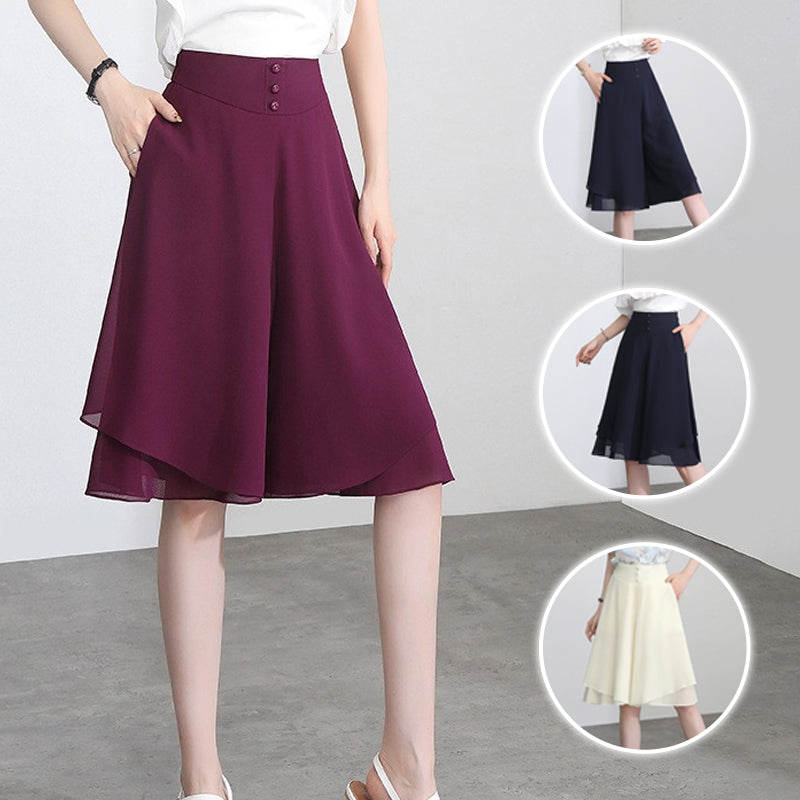 🌷2 pièces 10% de réduction & livraison gratuite💟Jupes-culottes élégantes en mousseline à jambes larges🌷