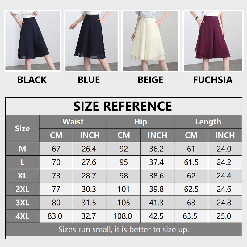 🌷2 pièces 10% de réduction & livraison gratuite💟Jupes-culottes élégantes en mousseline à jambes larges🌷