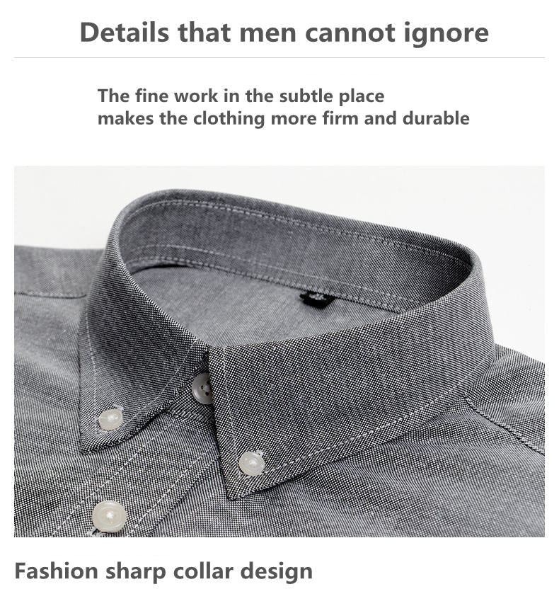 Chemise à manches longues Oxford Textile Pure Color pour hommes🌸2 pcs de 10 % & livraison gratuite🔥