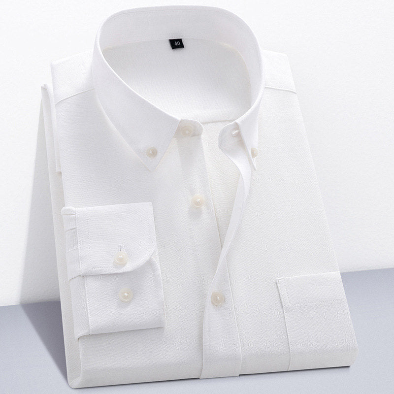 Chemise à manches longues Oxford Textile Pure Color pour hommes🌸2 pcs de 10 % & livraison gratuite🔥