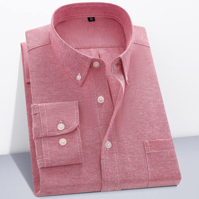 Chemise à manches longues Oxford Textile Pure Color pour hommes🌸2 pcs de 10 % & livraison gratuite🔥